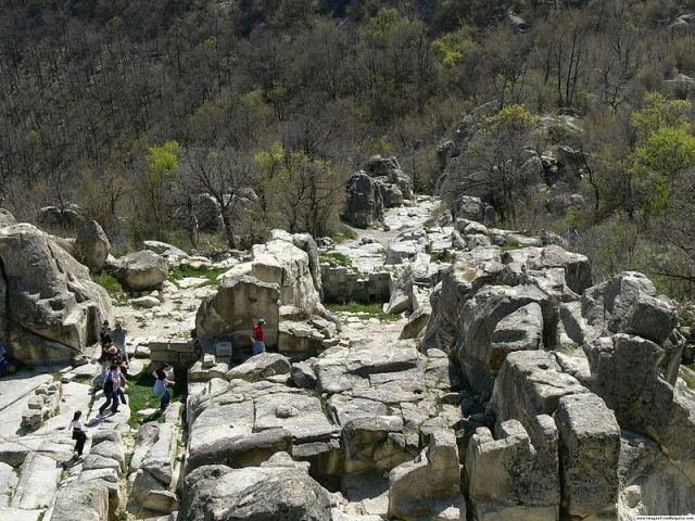 The ancient and medieval rock city of Perperikon features remains from all time periods since the Neolithic Era. Photo by Nenko Lazarov from Wikipedia licensed under CC BY 2.5 via Wikimedia Commons.